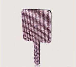Pink Diamanté Square Mirror