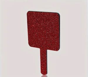 Red Diamanté Square Mirror